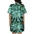 thumbnail image 6 of Haiem Teal Cactus Pattern Pajama Set for Women 2 Piece Lounge Set Short Sleeve Tops and Shorts Soft Sleepwear-Large, 6 of 7