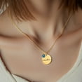thumbnail image 1 of Ohmyroo Delicate Mirror Titanium Steel Engraved Necklace Personalized Round Pendant Birthday Gift For Family, 1 of 9