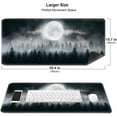 thumbnail image 3 of Full Moon Snow Fog Mouse Pad, Dark Misty forestr Large Mouse Pads, Anti-Slip Rubber Base XXL Mouse Pad for Full Desk, 3 of 6