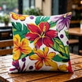 thumbnail image 6 of Tuvgenk Weather Resistant Outdoor Pillow Cover 18x18 for Lawn Chair, Summer Bright Flower Cushion Case for Porch, 6 of 6