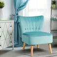 thumbnail image 2 of Costway Armless Accent Chair Tufted Velvet Leisure Chair Single Sofa Upholstered Green, 2 of 9
