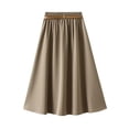 thumbnail image 3 of new spring and summer new simple and fashionable A-line skirt women's suit fabric mid-length apricot skirt women's skirt with belt-Apricot-One Size, 3 of 7