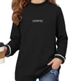 thumbnail image 4 of Girls Warm Undershirts Fleece Crew Neck Loose Fit Pullover Soft Long Sleeve Fall Winter Casual Outfits Black 5-6Years, 4 of 6