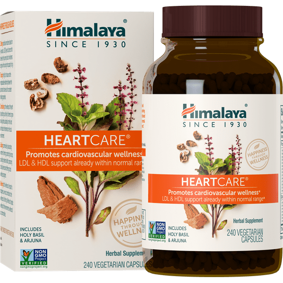 Himalaya HeartCare, Cholesterol & Blood Pressure Supplements for Cardiovascular Wellness and Heart Health,  240 Capsules