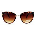 thumbnail image 2 of SA106 Womens Metal Brow Trim Large Cat Eye Sunglasses Tortoise Gold, 2 of 4