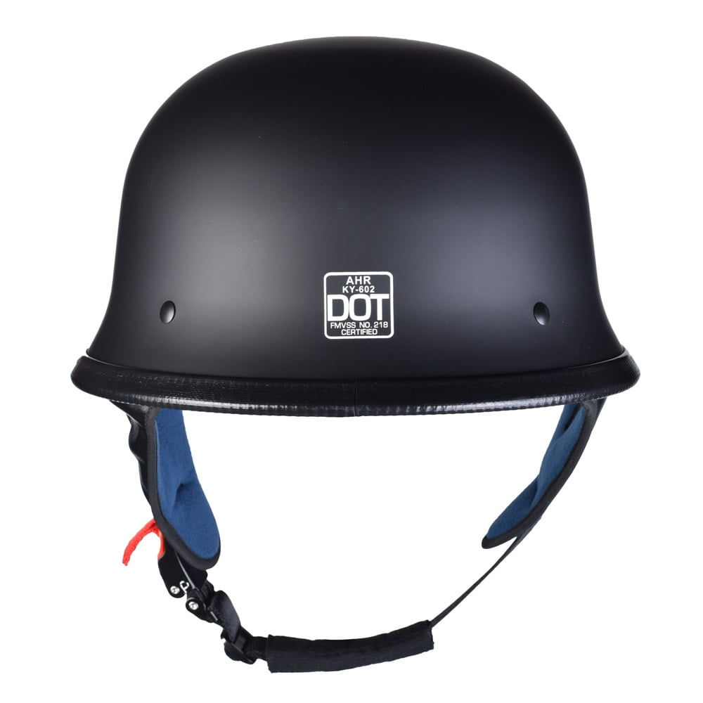 TKer Open Face Motorcycle Half Helmet Cruiser Chopper Biker Skull Cap Helmet Black
