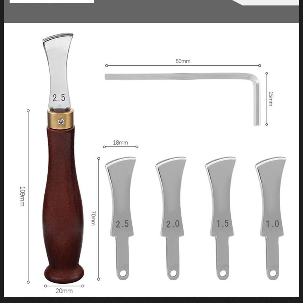 DIY Leather Tools Set - Shallow Groove Press, Wire Breaker, Scriber & Edge Holder (1.0/1.5/2.0/2.5 mm) for Leather Crafting
