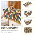 thumbnail image 2 of Yayeee Collapsible Cube Storage Bin with Lid Fabric Closet Decorative Basket with Handles, Red Geometric, 2 of 7