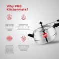 thumbnail image 2 of Kitchenmate Gem Aluminium Pressure Cooker With Inner Lid - 3.5 Liters, Silver, 4mm Thickness | Heavy Gauge Gas Stove Cooker With Glossy Finish - Durable, Heat Resistant, 2 of 5