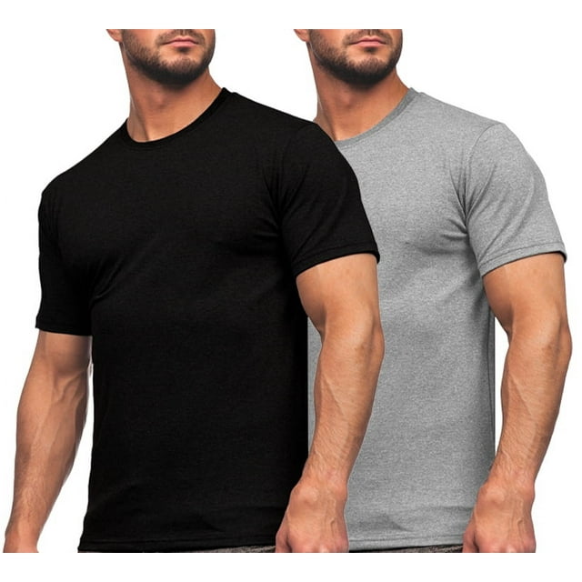 Paquete de 2 Playeras para Hombre Shendy Vendy Manga Corta Algodon de Cuello Redondo Ajuste Regular Fit
