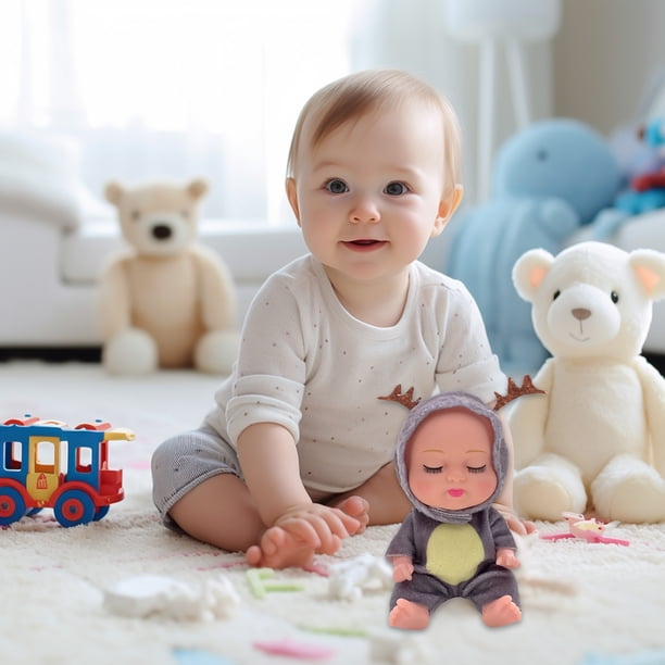 Juguetes para piscina, juguetes para bebés y niños pequeños, mini muñecas de 12,7 cm (5 pulgadas), muñecas infantiles con disfraces de animales para niños de 3 años en adelante, adorables bebés, regal