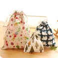 thumbnail image 3 of Coton Mélange Lin de Voyage de Stockage à Domicile Utilisation Impression Impression Sac de Rangement Sac de Lin avec le Cordon de Serrage, 3 of 8