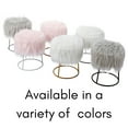 thumbnail image 4 of BirdRock Home Round White Faux Fur Foot Stool Storage Ottoman with Pale Gold Legs, 4 of 5