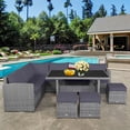 thumbnail image 4 of Patiojoy Outdoor Wicker Coversation Set, 7 Piece, with Gray Cushions, 4 of 10
