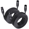 thumbnail image 1 of Cable de micrófono Matters XLR a XLR, paquete de 2 unidades, 10 m, negro, 1 of 7