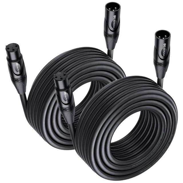 Cable de micrófono Matters XLR a XLR, paquete de 2 unidades, 10 m, negro