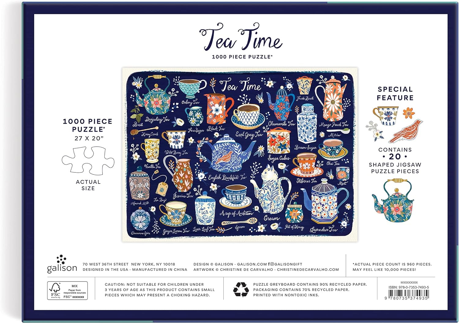 Tea Time 1000 Piece Puzzle With Shaped Pieces