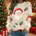 thumbnail image 2 of Lorytime Womens Crewneck Sweatshirt Oversized Christmas Santa Claus Shirt Long Sleeve Pullover Tops for Holiday, 2 of 8
