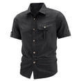 thumbnail image 2 of Vetsdori Mens Short Sleeve Big and Tall T-Shirts Quick-dry and Pocket Work Button up Breathable Summer Travel Casual Shirts for Men Plain, 2 of 5
