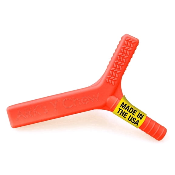 ARK Y-Chew Sensory Chew, Sensory Toys for Kids and Adults, Chew Fidget for Autism, ADHD, SPD, Anxiety, Medical-Grade Oral Motor Therapy Tools, Standard, Softest, Red