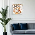 thumbnail image 2 of Canvas Print Wall Art Hello Fall White Orange Pumpkin Fallen Leaves Thanksgiving Framed Canvas Art Wall Decor Pictures Painting Morden Artwork for Living Room Bedroom, Ready to Hang, 16"x16", 2 of 4