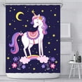 thumbnail image 1 of Unicorn Cartoon Shower Curtain Modern Cloth Fabric Bathroom Decor Set with Hooks 72x72inch, 1 of 5