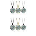 thumbnail image 3 of Justharion Alloy Wide Application Pendant Necklace Best Gift For Any Occasion Glass Mandala Dome Necklace Gown silver 2Set, 3 of 6