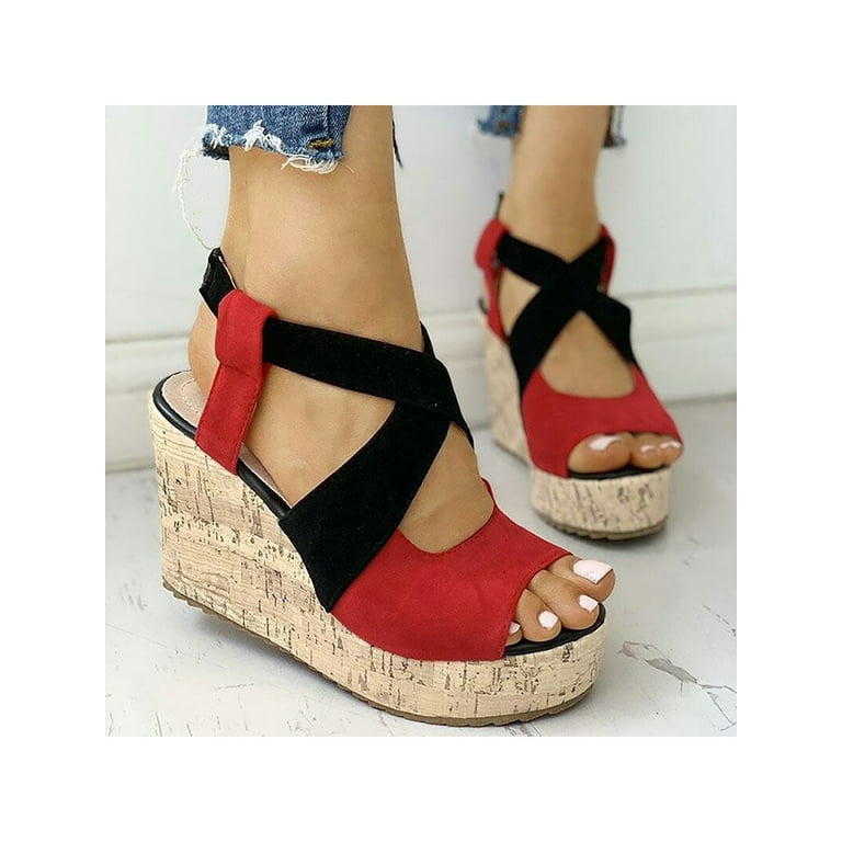 Red wedges hotsell size 9