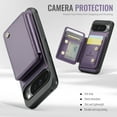 thumbnail image 5 of For Google Pixel 9 Pro XL Wallet Phone Case,with RFID Blocking,with Credit Card Holder Cash Slot ,Detachable Wallet Kickstand Leather Phone Case,Purple,For Google Pixel 9 Pro XL, 5 of 8