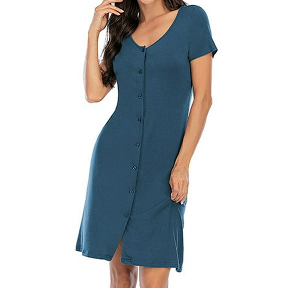 LIIPEE Women's Short Sleeve Buttoned Nursing Sleepwear Comfortable Maternity Homewear For Summer And Autumn Classic Pajamas