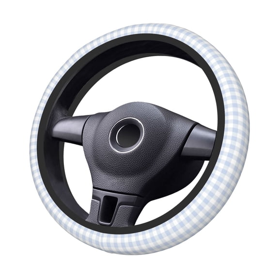 Kdxio Blue Checkboard Print Elastic Stretch Steering Wheel Cover,Auto Steering Wheel Cover,15 Inch Anti-Slip,Warm in Winter and Cool in Summer,Fit Suvs,Vans Cars,Trucks