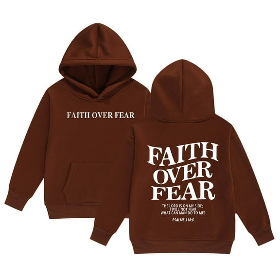 CHENge Hoodies For Teen Girls Size 13-16,Fashion City Letter Prints with Pocket Jesus Hoodie,Fall Hooded Sweatshirts(Coffee,8-9 Years)