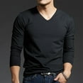 thumbnail image 1 of MYG Mens Long Sleeves Muscle V Neck Slim Blouse Activewear Tops Tee Undershirt, 1 of 9