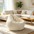 thumbnail image 4 of chaungfeng Large Lazy Sofas Cover Chairs wthout Filler, Cloth Lounger Seat Bean Bag Pouf Puff Couch Tatami Living Room Beanbags (White, 30x35inches), 4 of 6