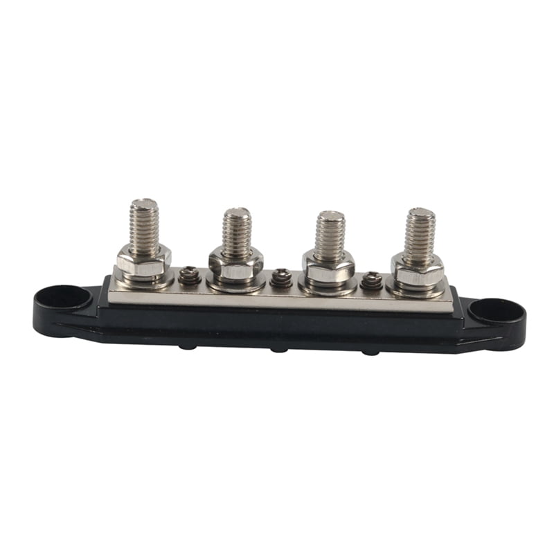 Bus Bar 12V 300A Power Distribution Block 4 X 3/8In Studs 12V Automotive Marine Battery Busbar Terminal Block with Cover