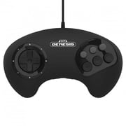 Retro-Bit Official Sega Genesis BIG6 Style USB Arcade Controller 6-Button Pad for Sega Genesis Mini, Switch, PC, Mac, Steam, RetroPie, Raspberry Pi - USB Port - Black