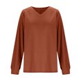 thumbnail image 3 of ShomPort T-Shirts pour Femmes Manches Longues Col Rond Extensible Slim Léger Crop Tops Confortables Couleur Unie Basiques Blouses, 3 of 6