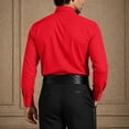 thumbnail image 5 of IROINNID Men Pleated Front Turndown Collar Button Front Long Sleeve Tuxedo Dress Shirt with Matching Bow Tie formal Wedding Banquet Ceremony Top(Red,M), 5 of 7