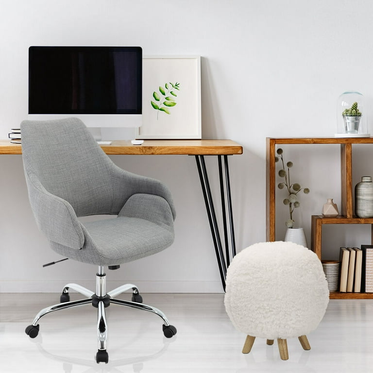 I got a comfy new desk chair and foot stool, a pouf ottoman for