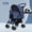 Blue, variant on Foldable Pet Stroller with Weather Cover, Storage Basket, Cup Holder and Breathable Mesh for Dogs up to 30lbs, Grey