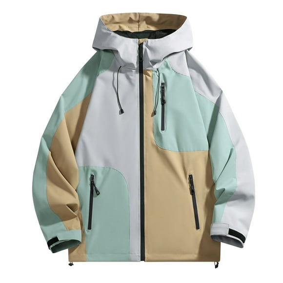 Pisexur Vestes pour Hommes Manteaux Confortables pour Hommes Homme Loisirs à Capuche Manches Longues Veste Interchange Extérieure Manteau Ample Kaki,TG