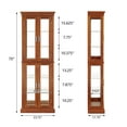 thumbnail image 5 of Miniyam Curio Display Cabinet with Adjustable Glass Shelves, Light, Walnut, 5 of 13