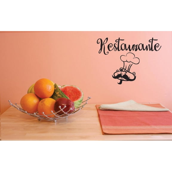 Custom Decals Restaurante Wall Art Size: 20 Inches x 30 Inches Color: Black