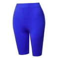 thumbnail image 2 of A2Y Women's Basic Yoga Polyester Mid Thigh High Rise Biker Bermuda Shorts Royal Blue 1XL, 2 of 5