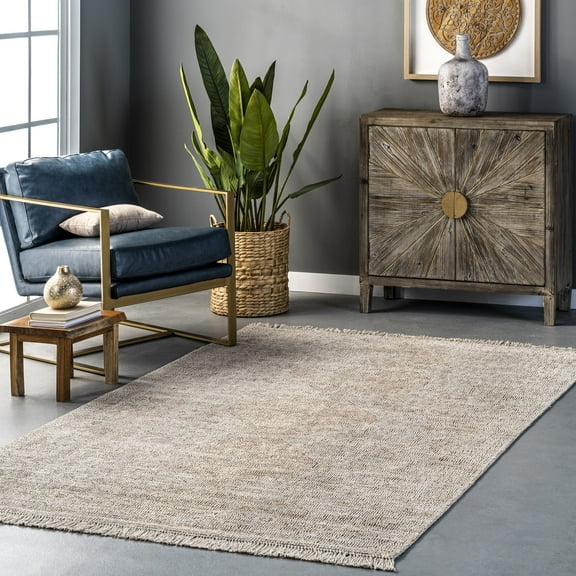 nuLOOM Rosia Traditional Persian Tasseled Area Rug, 8' 6" x 11' 6", Khaki