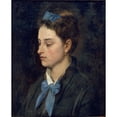 thumbnail image 2 of Benet Mercadé 12x14 Gold Ornate Wood Frame and Double Matted Museum Art Print Titled - Portrait of Teresita Wearing Blue Bows (circa 1872), 2 of 4