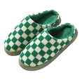 thumbnail image 2 of Pantuflas Cálidas para Parejas  Mullidas A Cuadros Hombres Y Mujeres Rojo, 2 of 9