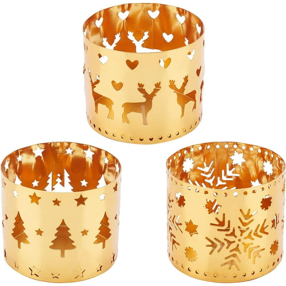 1bag Votive Candle Holders 3pcs Xmas Tealight Candle Holder Snowflake for Wedding Centerpieces & Christmas Anniversary Bridal Shower Birthday Party Table Decorations 2.4x2 Inch