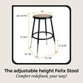thumbnail image 3 of Hampden Furnishings Felix Collection Height Adjustable 19-27 Inch Steel Stool, Black, AssemblyReady, 3 of 5