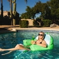 thumbnail image 5 of Big Joe Lazy Lounger No Inflation Needed Pool Float with Headrest and Footrest, Rolling Wave Aqua Double Sided Mesh, Quick Draining Fabric, 3.5 feet Lounger, 5 of 8